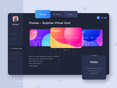 Virtual Card Management card design icon logo ui ux virtual