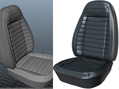 3D Bucket Seat 3d maya 2012 perforated interior render seat vinyl