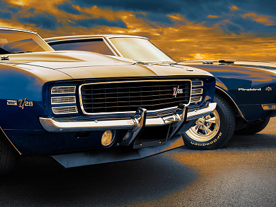 Pair-o-F-Bodies ad concept muscle cars photo manipulation