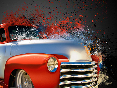 Shattered To Bits muscle cars photoshop shattered effect truck