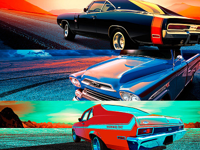 Muscle Car Slideshow ad concept muscle cars photo manipulation