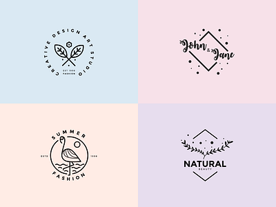 Fashion and boutique logo designs with a minimalist aesthetic. boutique branding design dribbble fashion fiverr graphic design logo minimal pastel shop shopify store summer