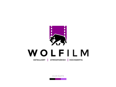 Wolfilm Wolf Logo branding design fiverr graphic design illustration logo minimal store ui vector