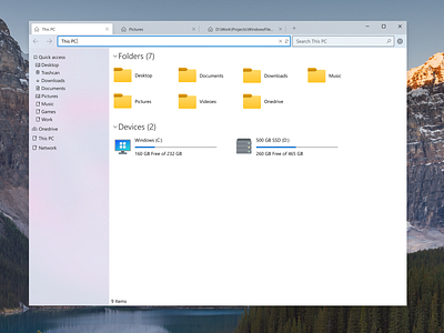 Fluent File Explorer design file manager flat fluent fluent design illustration minimal typography ui ux vector windows windows 10