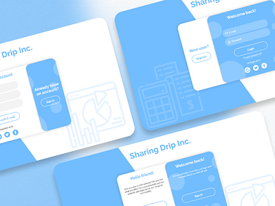 Login page for a Sharing company branding design flat identity minimal typography ui ux vector web website