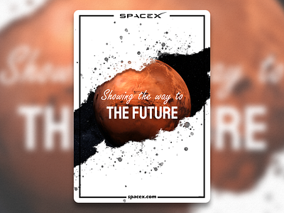 Space x poster - The Future branding design illustration minimal poster spacex