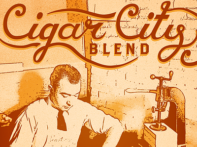 Cigar City Blend Poster art direction coffee duotone illustration point of purchase pop ybor city