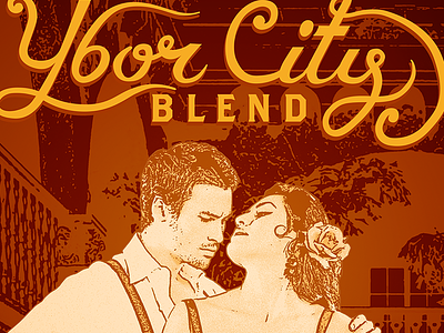 Ybor City Blend Poster art direction coffee duotone illustration point of purchase pop ybor city