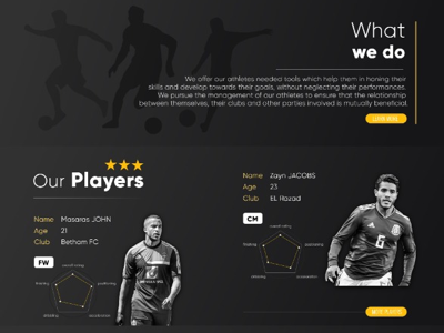 Soccer Agency UI