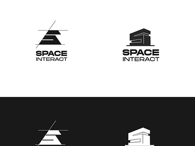 Space Interact / archictecture logo branding design illustration logo minimal typography