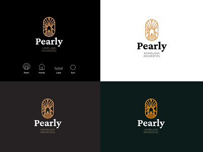 Pearly Real Estate branding design illustration logo minimal typography