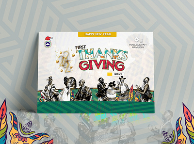 RCCG First ThanksGiving Flyer branding design illustration logo minimal typography vector