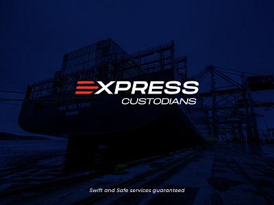 Express Custodians Logo Option branding design illustration logo minimal typography vector