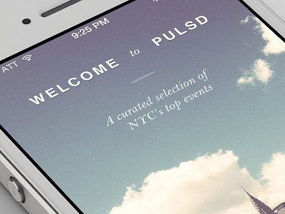 Pulsd splash screen app iconography mobile design pulsd sign up simple splash screen typography visual design