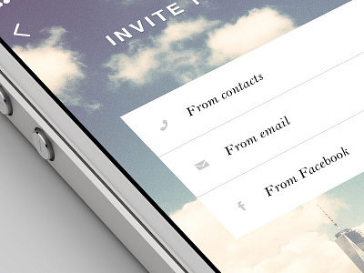 Invite friends screen app design design iconography ios 7 mobile design nyc product design pulsd simple typography ui visual design