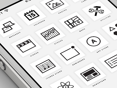 Minimal homescreen icons icons illustration iphone homescreen lines mobile design monochromatic simple ui visual design