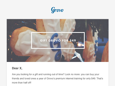 Grovo gifting email branding email email design flat gifting grovo holiday photo simple typography web design