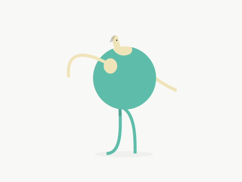 Struttin' motion loop gif character design animation illustration simple flat walking tiny legs head bobbin cyclops