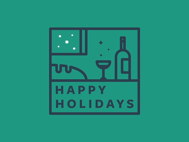 Happy Holidays y'all animation baguette christmas design drink food gif holiday illustration motion spirits