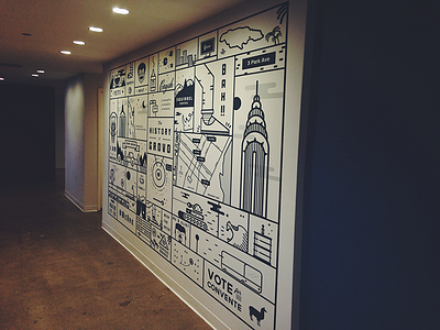 Office mural culture design grovo history huge illustration infographic mural nyc print typography vinyl