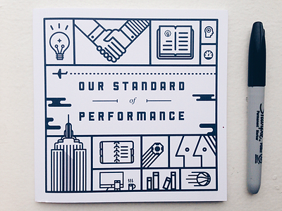Our Standard of Performance book cover design guidebook iconography illustration nyc print simple sports team typography
