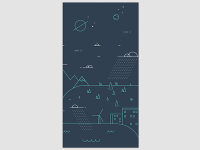 Ecosystem design ecosystem flat illustration lines nature planets simple