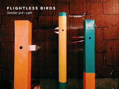 Flightless Birds 3d beaks birds colors design illustration installation massive pastel scale sculpture simple