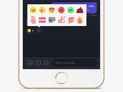 Reactions app design illustrations messaging app mobile design pop up product design reactions ui ux