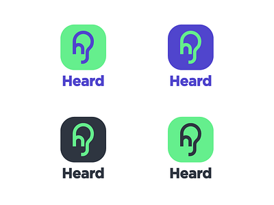 Heard app icon branding ear heard identity illustration logo simple typography