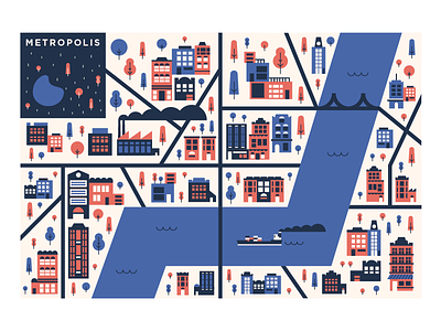 🌆 city fun graphic design illustration map package design print design simple tanker toy