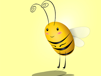 bee animal animals bee character children cute funny honey illustraion logo nature nice yellow