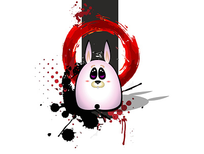 bunny bunny cute humorous humour illustraion nonsense opposite pink polka rock style trash