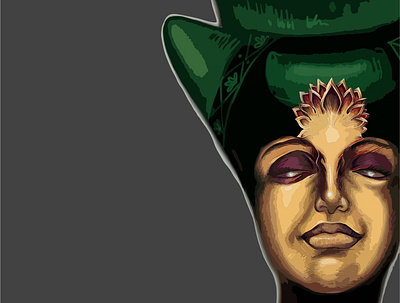 Г artwork character design god goddess green illustraion indonesia indonesian logo minang portrait poster sumatera vector woman