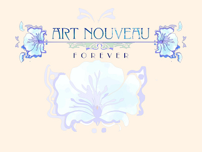 art nouveau aquarelle art nouveau blue clean cute forever illustraion logo logodesign logotype modern modern logo new age nouveau vector