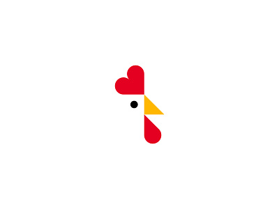 Rooster - Heart animal brand design branding flat icon icon design iconography illustration illustrator logo logodesign logotype minimal rooster rooster logo typography vector