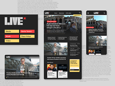 LIVE Media - UI media Landing page, Apps, + app branding copywriting design minimal ui ux uxdesign