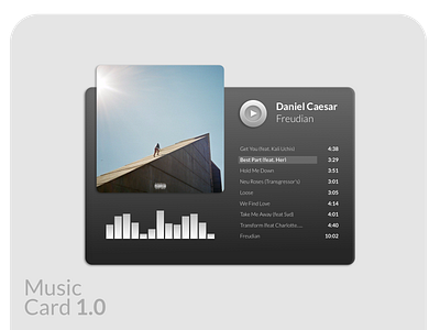 Music Card 1.0 UI Design app card card design design flat ui