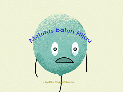 Green Baloon Explode flatdesign illustraion illustration art vector wity