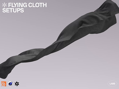 HM LABS 002: Flying Cloth Setups [Houdini / C4D / Octane] animation c4d cinema4d cloth freebie houdini houdinifx motiondesign octane octanerender sidefxhoudini simulation vellum