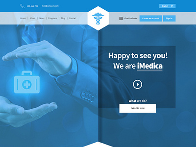 iMedica Layout clean creative design medical ui website