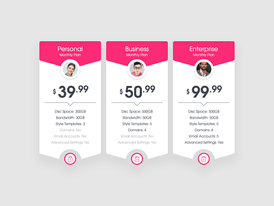 Pricing Tables design
