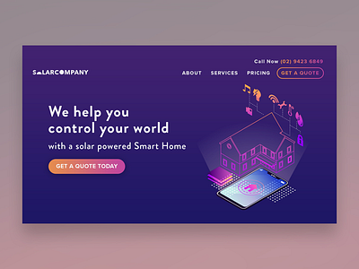 Solar Company Website Design concept branding copywriting energy interface solar solar energy technology ui user experience ux web design website design