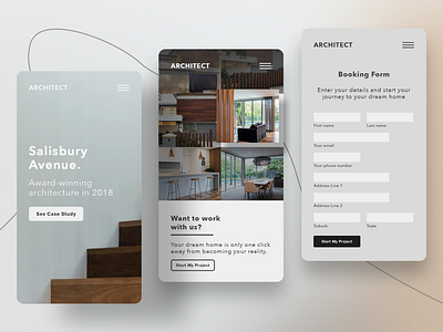 Architect Website Mobile UX & Next Steps Flow