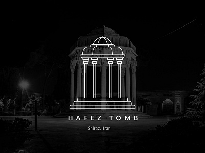 Hafez Tomb architecture hafez illustration iran iranian minimal persia persian poem poet shiraz tomb turism vector