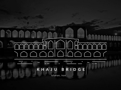 Khaju Bridge illustration vector