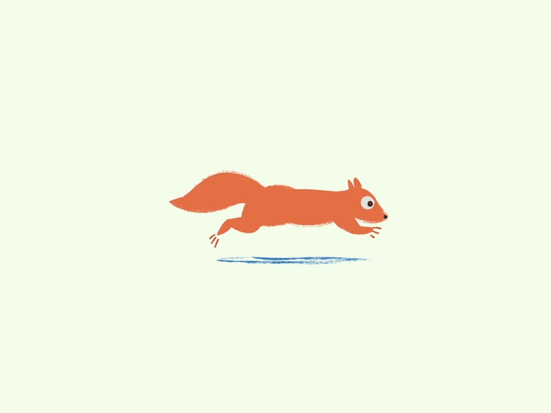 Squirrel's running movement animated gif characters cute animal drawing illustration vector