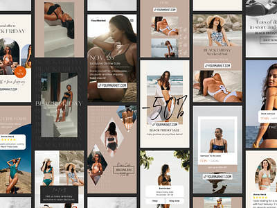 BLACK FRIDAY SALE COLLECTION FOR INSTAGRAM aesthetic black friday canva canva templates design graphic design instagram instagram post instagram stories instagram templates sale templates