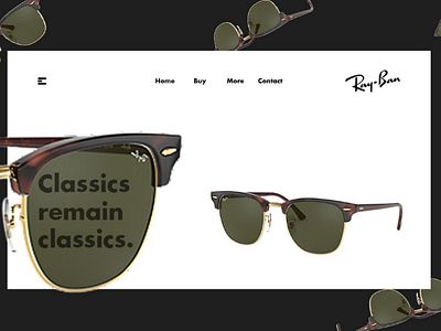 Day 166: Ray Ban Website Redesign. clean daily design design graphic design interface landing page minimal web design