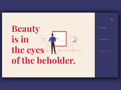 Day 203: Beauty Is In The Eyes Of The Beholder. daily daily design graphic design illustration illustrations landing page ui ux web design website design