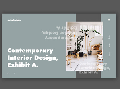 Day 250: Interior Design Website Mindesign. branding clean daily design design graphic design interface landing page minimal minimalistic web design